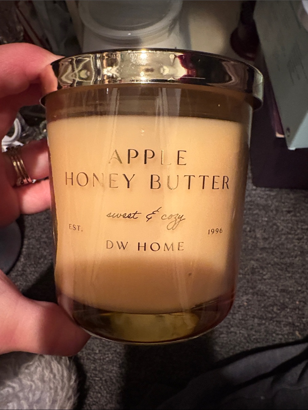 DW Home Apple Honey Butter Candle - Cream and Gold Glass